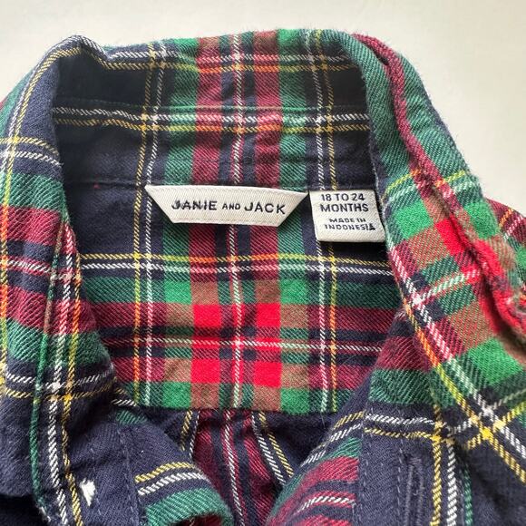 Janie & Jack Holiday Plaid Shirt - 18 to 24 Months - Picture 3 of 3
